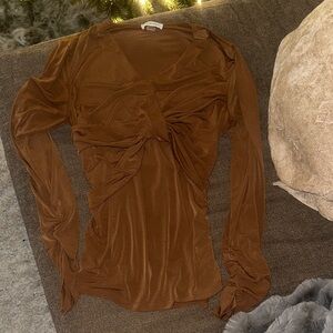 Calvin Klein Brown Long Sleeve Women's Top